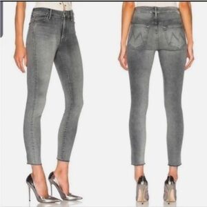 • Mother Denim • Women’s High Waisted Looker Ankle Fray Jeans Huntress Gray 28